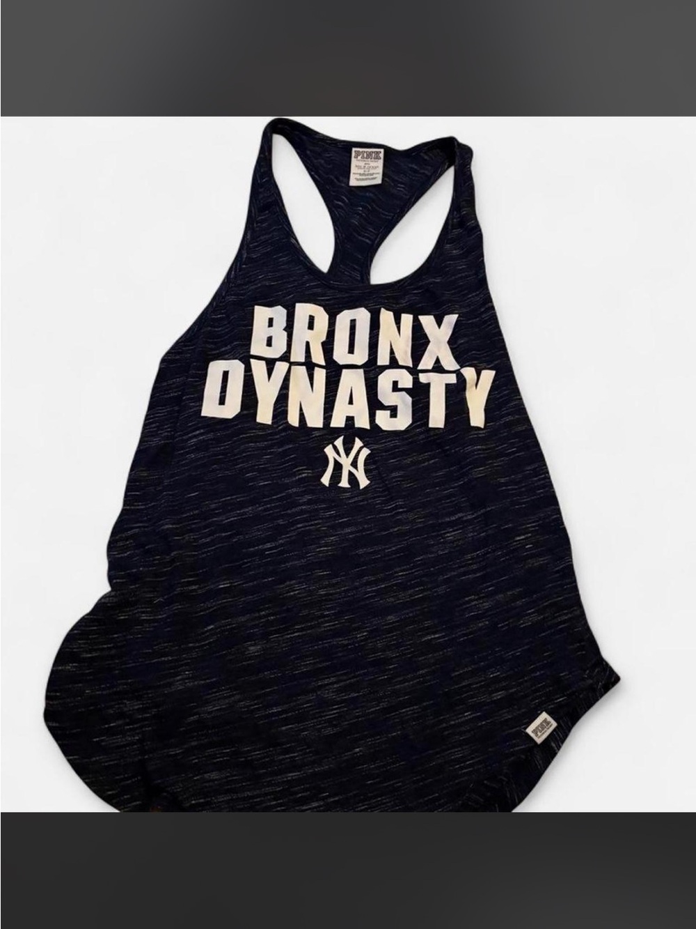 Victoria's Secret Pink Navy Blue New York Yankees Bronx MLB Razorback Tank Top
